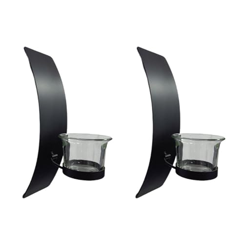 Moderne Wandleuchter aus Eisen mit abnehmbarem Teelichtglas für Zuhause, Hochzeit, Wohnzimmer, künstlerische Dekorationen, Wandhalter für Wohnzimmer, 2 Stück von Vynetra