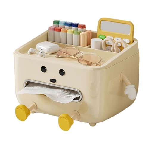 Multifunktionale Papierhandtuchbox Taschentuchhalter Box für Wohnzimmer und Schlafzimmer Aufbewahrung mit Fernbedienungshalter, multifunktionale Taschentuchbox von Vynetra