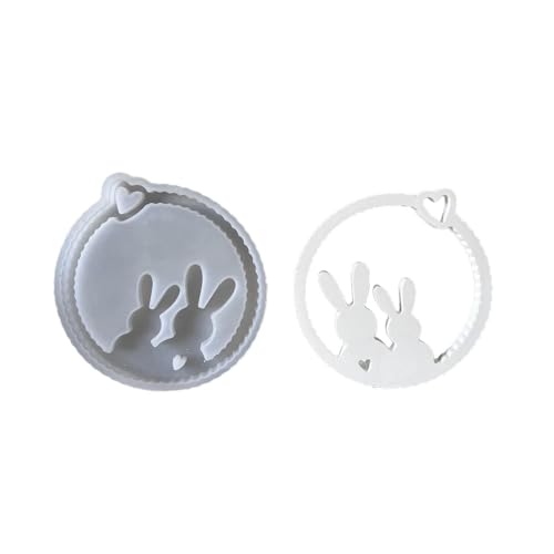 Silikonform mit ausgehöhltem Osterkranz, Hasen, Wandanhänger, Kunstharzguss zum Personalisieren von Geschenken und Silikonform von Vynetra
