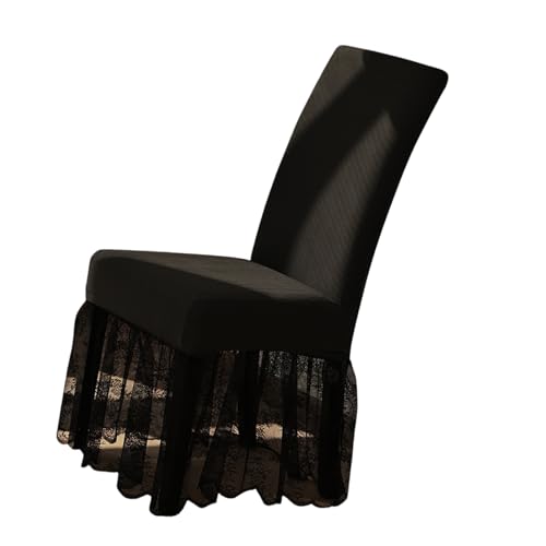 Vynetra Dehnbare Stuhlhussen aus Milchseide für Esszimmerstühle, mit Rock, Bankett-Schonbezügen, für Eleganz in jedem Raum, Stretch-Stuhlhussen Vynetra Dehnbare Stuhlhussen aus Milchseide für Esszimmerstühle, mit Rock, Bankett-Schonbezügen, für Eleganz in jedem Raum, Stretch-Stuhlhussen von Vynetra