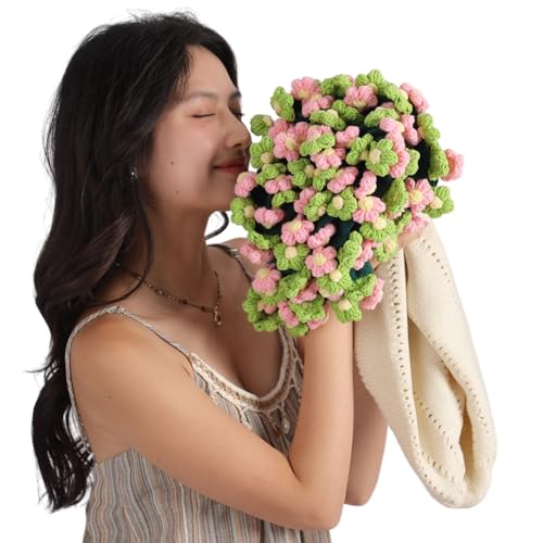 Vynetra Gestrickte Rosenblütendecke, schöner Blumenüberwurf, perfekt für Wohnzimmer, Schlafzimmer, Dekoration, handgefertigter Blumenüberwurf von Vynetra