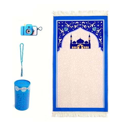Vynetra Islamische Muslime, weiche Kinder-Gebetsmatte, tragbar, Reiseteppich, rutschfest, bedruckt, Anbetungen, Eid-Geschenke, Muslime, Kinder von Vynetra