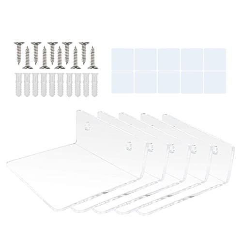 Vynetra Wandmontierte schwebende Regale für Blumentöpfe, Blumentopf, Präsentationsregal, Acryl, Aufbewahrungsregal, Heimbüro-Dekoration, 5 Stück von Vynetra
