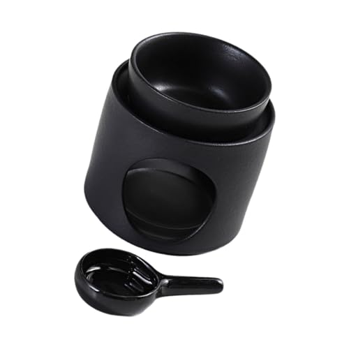 Zylinder-Keramik-Duftlampe für ätherische Öle, Aromatherapien, Lampe, Düfte Diffusor mit abnehmbarer Schale, Teelicht, Löffel, Set, Duftwachsschmelzer von Vynetra