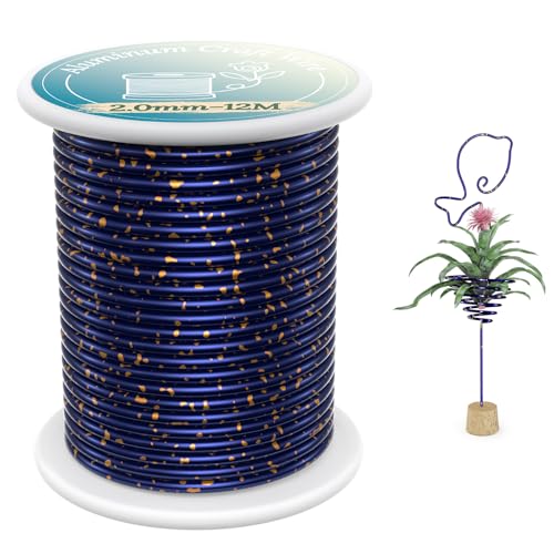 VynyQoo 2mm Basteldraht, 12m Modellierdraht, Aludraht Draht Bunt, Weicher Aluminiumdraht, Schmuckherstellung Bindedraht pour Basteln DIY von VynyQoo