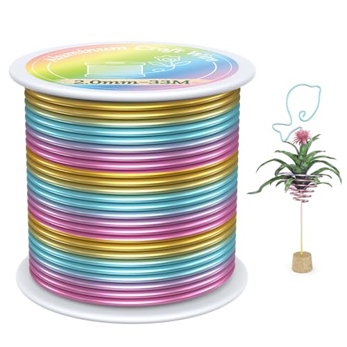 VynyQoo 2mm Basteldraht, 33m Modellierdraht, Aludraht Draht Bunt, Weicher Aluminiumdraht, Schmuckherstellung Bindedraht pour Basteln DIY VynyQoo 2mm Basteldraht, 33m Modellierdraht, Aludraht Draht Bunt, Weicher Aluminiumdraht, Schmuckherstellung Bindedraht pour Basteln DIY von VynyQoo