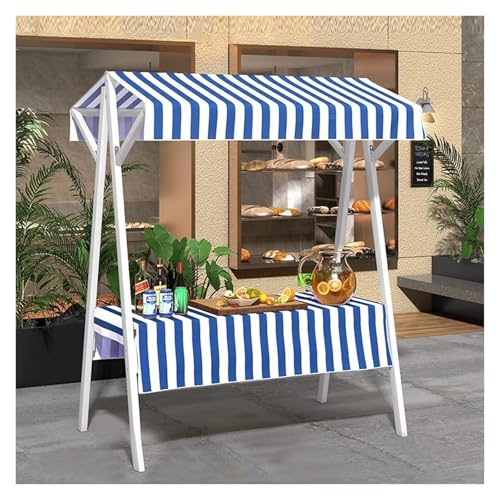 Vyrata straßenverkäufer wagen Stehender Marktstand, tragbarer mobiler Standkiosk for Streetfood-Snack-Ausstellungswagen, for kleine Unternehmen mit Milchtee, Limonade(Blue,190x60x200cm/75x24x79in) von Vyrata