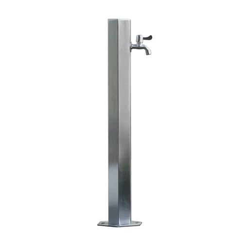 Edelstahl-Wassersäule, Garten-Wassersäule mit Wasserhahn, Wasserhahnsäule für Garten, Rasen und Garten(20.5 * 10.5 * 86cm) von Vzhrvd