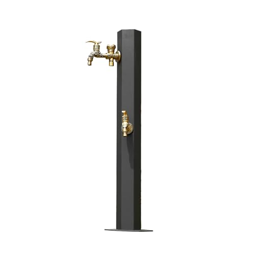 Edelstahl-Wassersäule, Wasserhahnsäule mit Doppelhahn, Außenwassersäule für Gartenbewässerung und reinigung von Vzhrvd