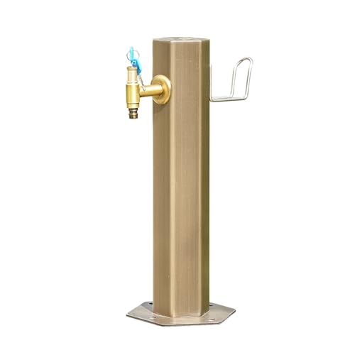 Frostschutzwasserhahn, Edelstahl-Wassersäule mit Haken, Gartenwassersäule für Gartenbewässerung und -reinigung(20.5 * 10.5 * 86cm) von Vzhrvd