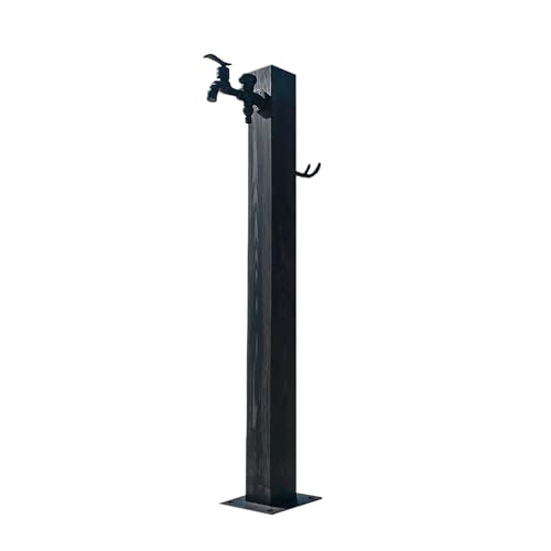 Frostschutzwasserhahn, Quadratische Stahl-Wassersäule mit Haken, Außenwassersäule für Gartenteich, Bewässerung Im Garten(Black) von Vzhrvd