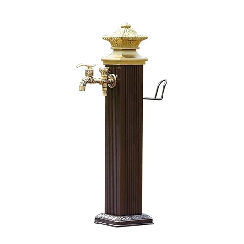 Frostschutzwasserhahn für Den Außenbereich, Quadratische Wassersäule Aus Stahl mit Wasserhahn, Freistehende Säule Zum Bewässern und Waschen(17 * 17 * 112cm) von Vzhrvd