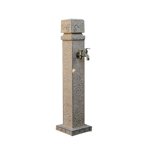 Garten-Wassersäule, Vertikale Garten-Wassersäule mit Doppelhahn, Wassersäule für Bewässerung und Waschen(22 * 22 * 103cm) von Vzhrvd