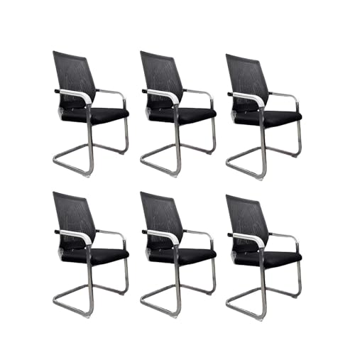 Vzhrvd Empfangsstuhl, Sessel mit Bequemen Armlehnen und Lordosenstütze, Computerstuhl für Zuhause, Arbeitszimmer, Schminktisch, Schlafzimmer, 6-TLG von Vzhrvd