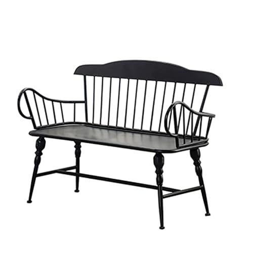 Vzhrvd Gartenbänke, Metallparkbank, Hofbank, Verandabänke mit Vertikaler Lattenlehne und Gedrechselten Beinen – Ideal für Die Dekoration Im Haus und Garten.(Black) von Vzhrvd