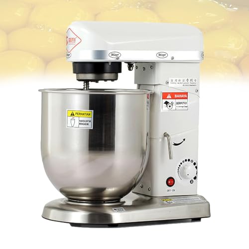 VzxCrue 5L/7L/10L Kommerzieller Standmixer für Lebensmittel, Teigmixer, 3 Geschwindigkeiten, kippbarer Kopf, Kuchenmixer, mit Rührbesen und Knethaken, für Bäckerei White-5L VzxCrue 5L/7L/10L Kommerzieller Standmixer für Lebensmittel, Teigmixer, 3 Geschwindigkeiten, kippbarer Kopf, Kuchenmixer, mit Rührbesen und Knethaken, für Bäckerei White-5L von VzxCrue