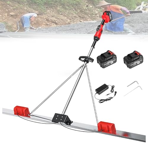 VzxCrue Beton Schaben Lineal Elektrische Cordless Estrich Zement Finishing Vibrating Machine Edelstahl Panel Geeignet FüR Engineering 2Batteries-1.5M von VzxCrue