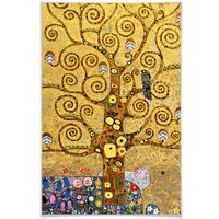 XXL Poster Gold Baum des Lebens Klimt Wandposter Kinderzimmer 115x175cm - gold von WIZARD GENIUS