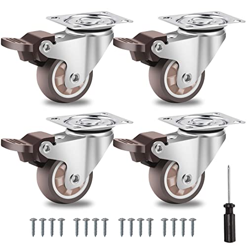 W B D WEIBIDA Möbelrollen Gummi 38mm mit 4 Bremse, 360-Grad Lenkrollen Schwerlast mit 135kg Tragfähigkeit, Lautlose Rollen Klein aus Vollgummi für Möbel Transport, Tisch, Kabinett, 4er-Set W B D WEIBIDA Möbelrollen Gummi 38mm mit 4 Bremse, 360-Grad Lenkrollen Schwerlast mit 135kg Tragfähigkeit, Lautlose Rollen Klein aus Vollgummi für Möbel Transport, Tisch, Kabinett, 4er-Set von W B D WEIBIDA