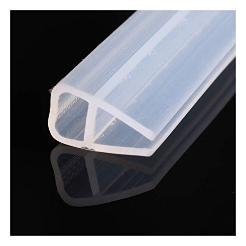 W-L 2 Stück Länge 2m Silikon-Dusche-Schirm Seal Gleitstreifen Kunststoff Gummi for Tür-Fenster Bathroom Tür-Fenster-Glas-Befestigungszubehör (Thickness : 6mm) von W-L