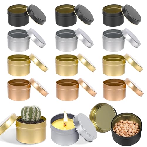 W Rxkiocs 12 Stück Kerzendosen Kerzengläser Konservendosen Leer Metalldose Klein Duftkerze 3oz Runde Dose Mit Deckel Weißblech für Kerze Machen Snack Lagerung von W Rxkiocs