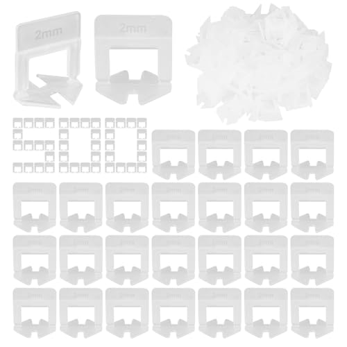 500 Stück Fliesen Nivelliersystem Zuglaschen 2mm Fliesen Nivelliersystem 2mm Zuglaschen Fliesenverlegehilfe 2mm Fliesen Abstandshalter Fliesen zum Verlegen von Wand- und Bodenfliesen Nivelliersystem von W Rxkiocs