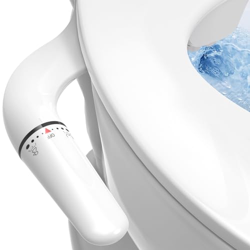 WITHLENT Bidet Einsatz Für Toilette - Ultra Slim Non-Electric Use for Toilet, Double Nozzle Bidet Toilet Attachment, Front and Rear Cleaning, Toilet Attachment, Butt Shower, Taharet (Grey Sliver) von W WITHLENT