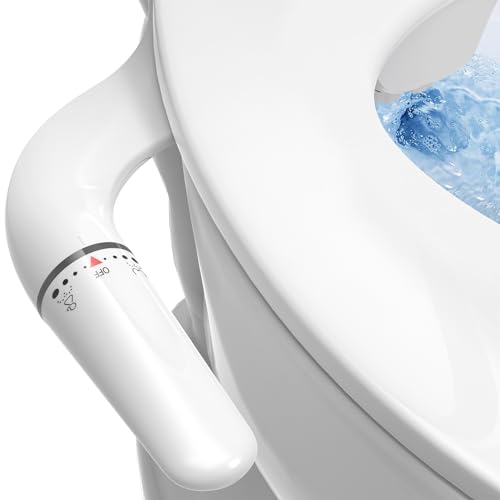 WITHLENT Bidet Einsatz Für Toilette - Ultra Slim Non-Electric Use for Toilet, Double Nozzle Bidet Toilet Attachment, Front and Rear Cleaning, Toilet Attachment, Butt Shower, Taharet (Sliver) von W WITHLENT