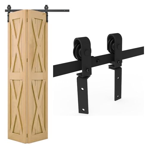 W&H 100M/3.3FT Schiebetür Komplettset Beschlag, Schwarz Schiebetürbeschlag für 2 Türen, Platzsparende Scheunentür Spur Set, Falttür Schiebetür Schiene (Ohne Tür) W&H 100M/3.3FT Schiebetür Komplettset Beschlag, Schwarz Schiebetürbeschlag für 2 Türen, Platzsparende Scheunentür Spur Set, Falttür Schiebetür Schiene (Ohne Tür) von W&H