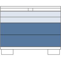 Gitty Schubladenschrank, HxBxT 1.010 x 1.250 x 860 mm, mit 4 Schubladen, 2x Größe XS, 2x Größe M von W&K Metallverarbeitung