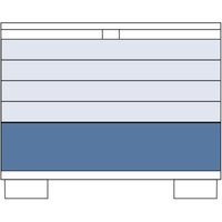 Gitty Schubladenschrank, HxBxT 1.010 x 1.250 x 860 mm, mit 5 mm Schubladen, 4x Größe XS, 1x Größe M von W&K Metallverarbeitung