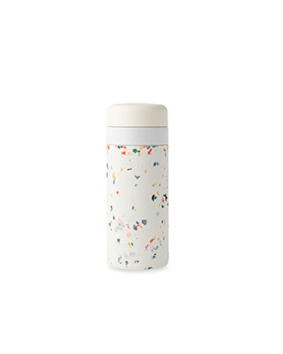 W&P Porter Isolierflasche, 473 ml, cremefarben, Terrazzo, Keramikbeschichtung für Wasser, Kaffee und Tee, breite Öffnung, vakuumisoliert, spülmaschinengeeignet von W&P