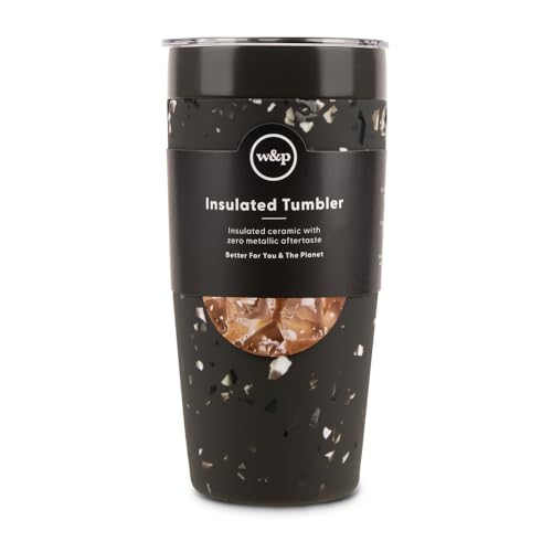 W&P Porter Isolierter Becher, 590 ml, kein metallischer Nachgeschmack, keramikbeschichtet für Wasser, Kaffee und Tee, breite Öffnung, vakuumisoliert, spülmaschinenfest, Anthrazit-Terrazzo W&P Porter Isolierter Becher, 590 ml, kein metallischer Nachgeschmack, keramikbeschichtet für Wasser, Kaffee und Tee, breite Öffnung, vakuumisoliert, spülmaschinenfest, Anthrazit-Terrazzo von W&P