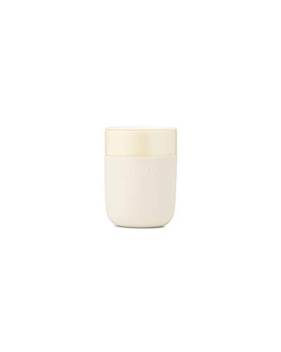 W&P Porter Keramiktasse mit schützender Silikonhülle, cremefarben, 340 ml, für unterwegs, wiederverwendbare Tasse für Kaffee oder Tee, tragbar, spülmaschinenfest von W&P