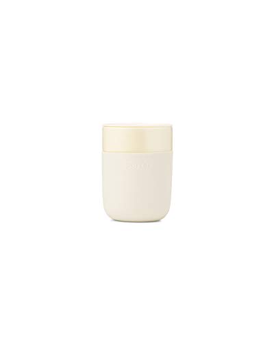 W&P Porter Keramiktasse mit schützender Silikonhülle, cremefarben, 340 ml, für unterwegs, wiederverwendbare Tasse für Kaffee oder Tee, tragbar, spülmaschinenfest von W&P