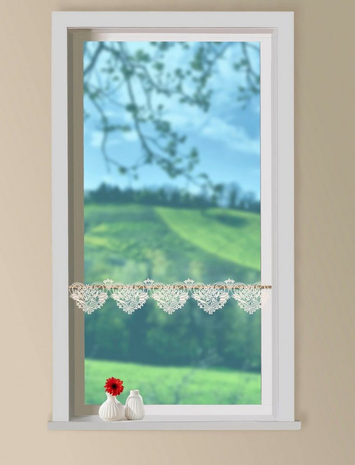 W. Reuter & Sohn - Plauener Spitze® Scheibengardine Blüten, Stangendurchzug (1 St), halbtransparent, Made in Germany von W. Reuter & Sohn - Plauener Spitze®