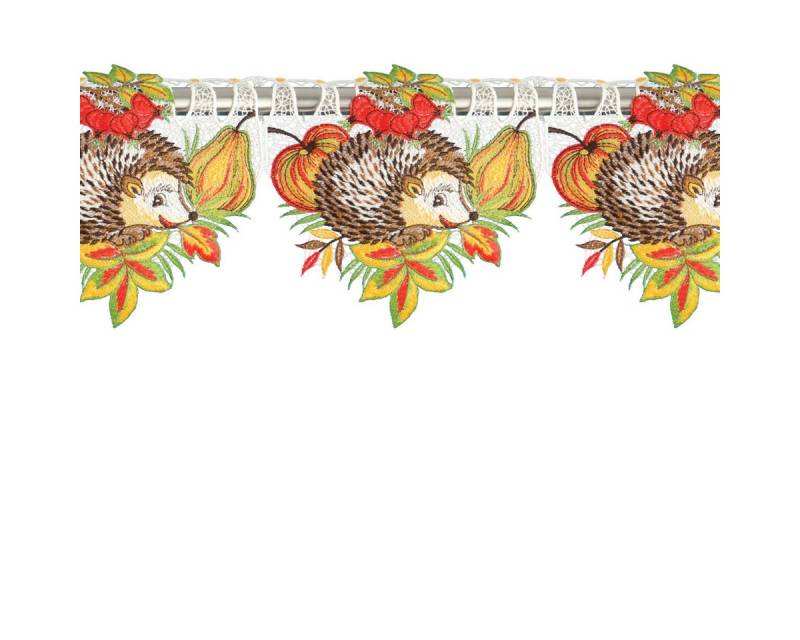 W. Reuter & Sohn - Plauener Spitze® Gardine Stangendeko "Igel", Original Plauener Spitze, 112 cm / 7 Rapport, (7 St) von W. Reuter & Sohn - Plauener Spitze®