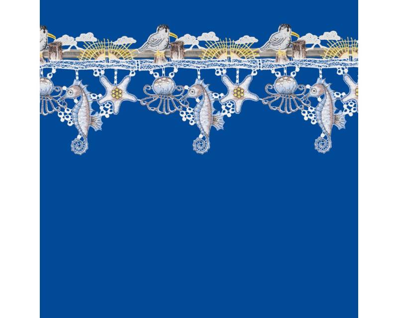 W. Reuter & Sohn - Plauener Spitze® Gardine Stangendeko "Meeresrauschen", Plauener Spitze, 64 cm / 4 Rapport, (4 St) von W. Reuter & Sohn - Plauener Spitze®