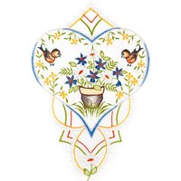 W. Reuter & Sohn - Plauener Spitze Fensterbild "Fensterbild "Blumenherz" farbig" von W. Reuter & Sohn - Plauener Spitze
