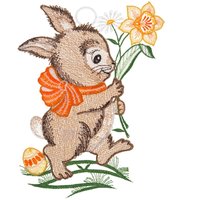 W. Reuter & Sohn - Plauener Spitze Fensterbild "Fensterbild "Hase" farbig" von W. Reuter & Sohn - Plauener Spitze