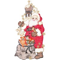 W. Reuter & Sohn - Plauener Spitze Fensterbild "Fensterbild "Santa Claus"(langer Mantel) farbig" von W. Reuter & Sohn - Plauener Spitze