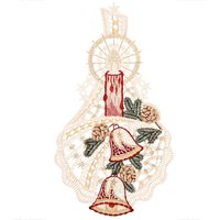 W. Reuter & Sohn - Plauener Spitze Fensterbild "Kerze und Glocken" Made in Germany von W. Reuter & Sohn - Plauener Spitze