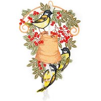 W. Reuter & Sohn - Plauener Spitze Fensterbild "Meisenglocke" Made in Germany von W. Reuter & Sohn - Plauener Spitze