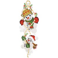 W. Reuter & Sohn - Plauener Spitze Fensterbild "Schneemänner", Made in Germany von W. Reuter & Sohn - Plauener Spitze
