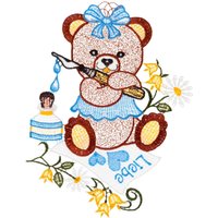 W. Reuter & Sohn - Plauener Spitze Fensterbild "Teddy", Made in Germany von W. Reuter & Sohn - Plauener Spitze