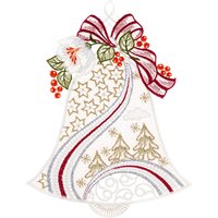 W. Reuter & Sohn - Plauener Spitze Fensterbild "Weihnachtsglocke", Made in Germany von W. Reuter & Sohn - Plauener Spitze