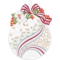W. Reuter & Sohn - Plauener Spitze Fensterbild "Weihnachtskugel", Made in Germany von W. Reuter & Sohn - Plauener Spitze