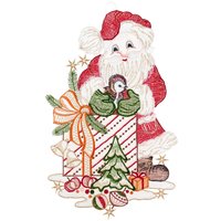 W. Reuter & Sohn - Plauener Spitze Fensterbild "Weihnachtsmann", Made in Germany von W. Reuter & Sohn - Plauener Spitze