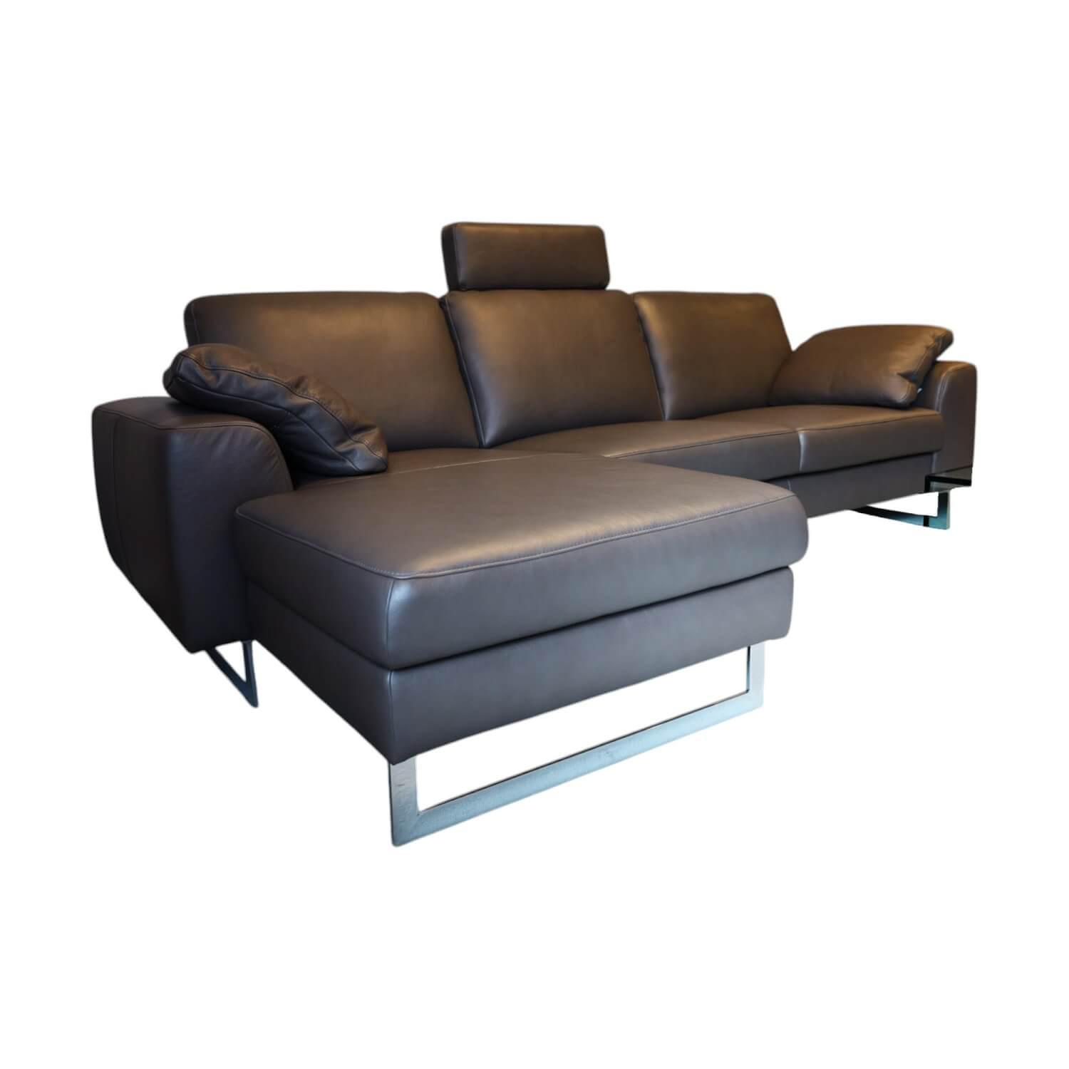 Ecksofa Alexx Leder Longlife Xtra 95 Graphit Grau Metallfuß F7T Chrom Mit Kissen... Ecksofa Alexx Leder Longlife Xtra 95 Graphit Grau Metallfuß F7T Chrom Mit Kissen... von W. Schillig