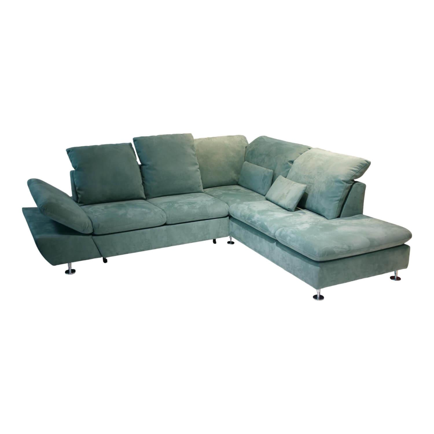 Ecksofa Salvo R Stoff 33.6403 Grün Metallfuß Matt Gebürstet Sitz Basic von W. Schillig